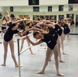 Ballet Students at bar Ballet Students at bar